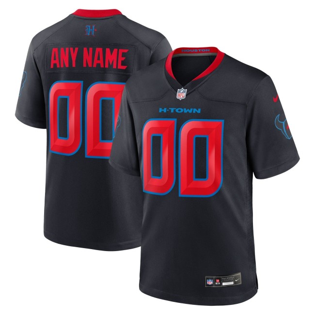 Houston Texans All Gender Custom Navy Nike Stitched Game NFL Jersey - 2024 2nd Alternate