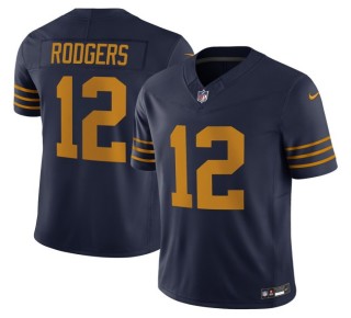 Youth Green Bay Packers #12 Aaron Rodgers Navy The 1923 Classic Vapor FUSE Limited Stitched NFL Nike Jersey