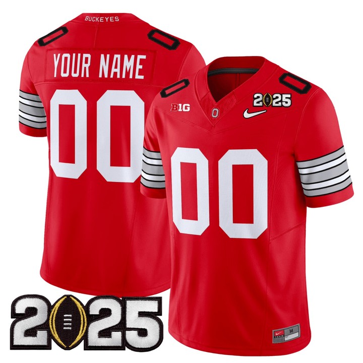 Nike Ohio State Buckeyes Custom Red Vapor FUSE Limited NCAA BIG Football Jersey - 2025 CFP Final Patch Heritage Stripe