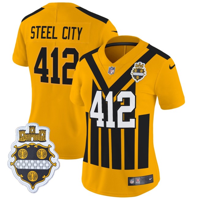 WMNS Pittsburgh Steelers 412 Steel City Gold Nike Alternate 1933 Throwback FUSE Limited Jersey