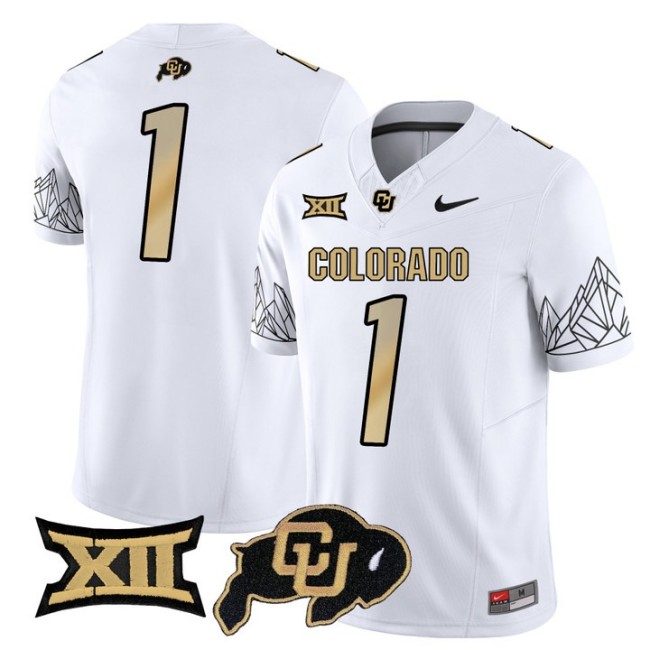 Men's Colorado Buffaloes #1 White Nike 2025 Vapor FUSE Limited Jersey V2 - All Stitched
