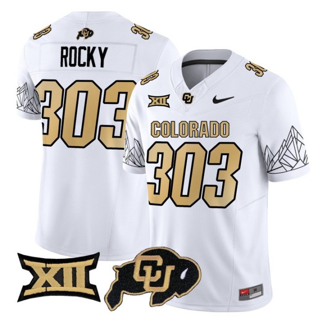 Men's Colorado Buffaloes 303 Rocky White Nike 2025 Vapor FUSE Limited Jersey V2 - All Stitched