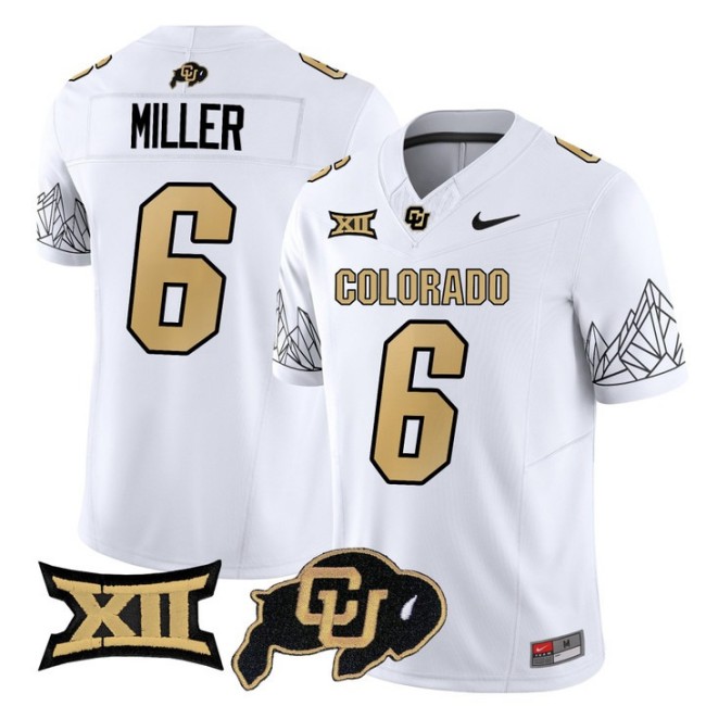 Men's Colorado Buffaloes #6 Drelon Miller White Nike 2025 Vapor FUSE Limited Jersey V2 - All Stitched
