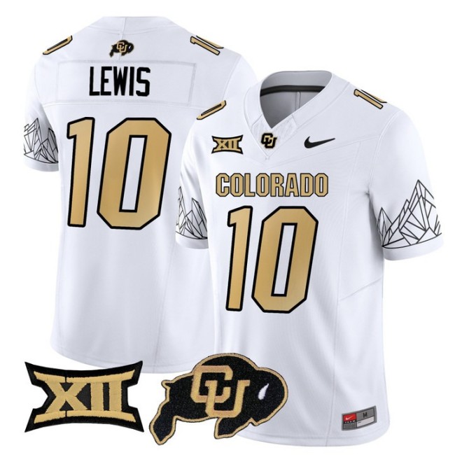 Men's Colorado Buffaloes #10 Julian Lewis White Nike 2025 Vapor FUSE Limited Jersey V2 - All Stitched