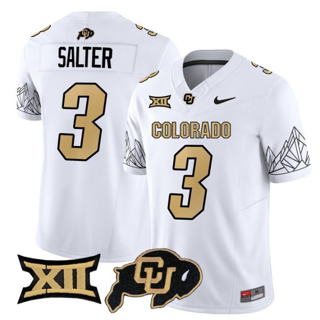 Men's Colorado Buffaloes #3 Kaidon Salter White Nike 2025 Vapor FUSE Limited Jersey V2 - All Stitched
