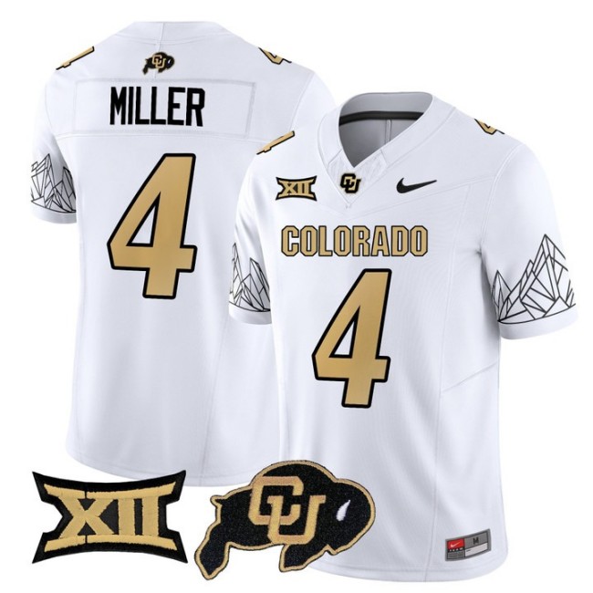 Men's Colorado Buffaloes #4 Omarion Miller White Nike 2025 Vapor FUSE Limited Jersey V2 - All Stitched