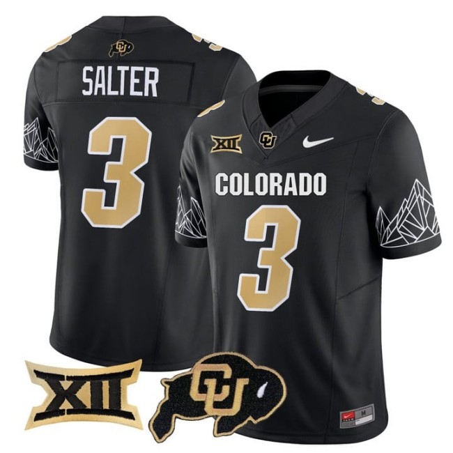 Men's Colorado Buffaloes #3 Kaidon Salter Black Nike 2025 Vapor FUSE Limited Jersey V2 - All Stitched