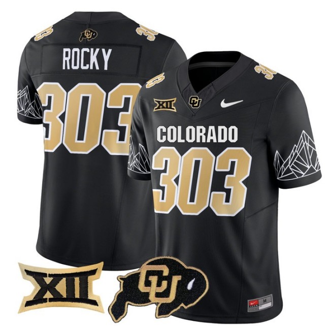 Men's Colorado Buffaloes 303 Rocky Black Nike 2025 Vapor FUSE Limited Jersey V2 - All Stitched