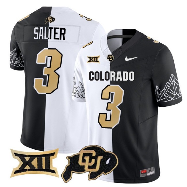 Men's Colorado Buffaloes #3 Kaidon Salter White Black Nike 2025 Vapor FUSE Limited Jersey V2 - All Stitched