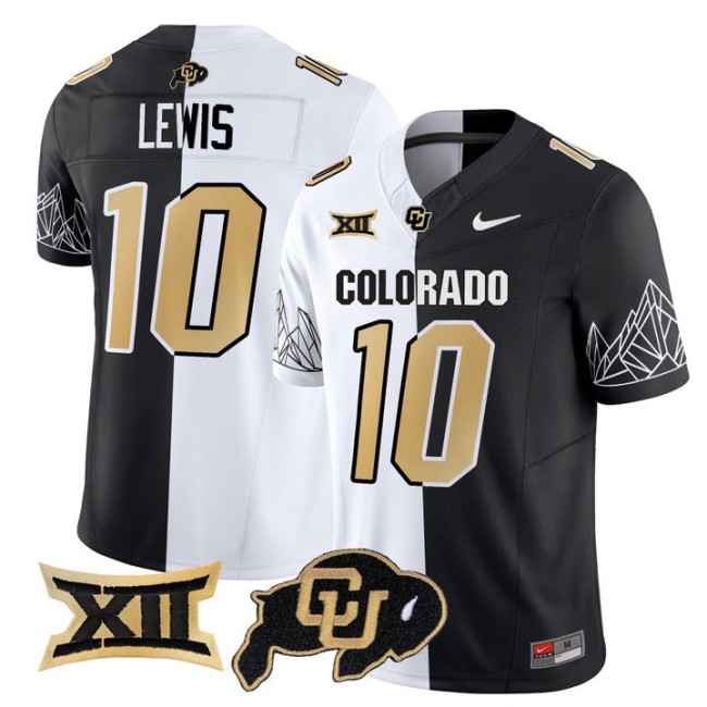 Men's Colorado Buffaloes #10 Julian Lewis White Black Nike 2025 Vapor FUSE Limited Jersey V2 - All Stitched