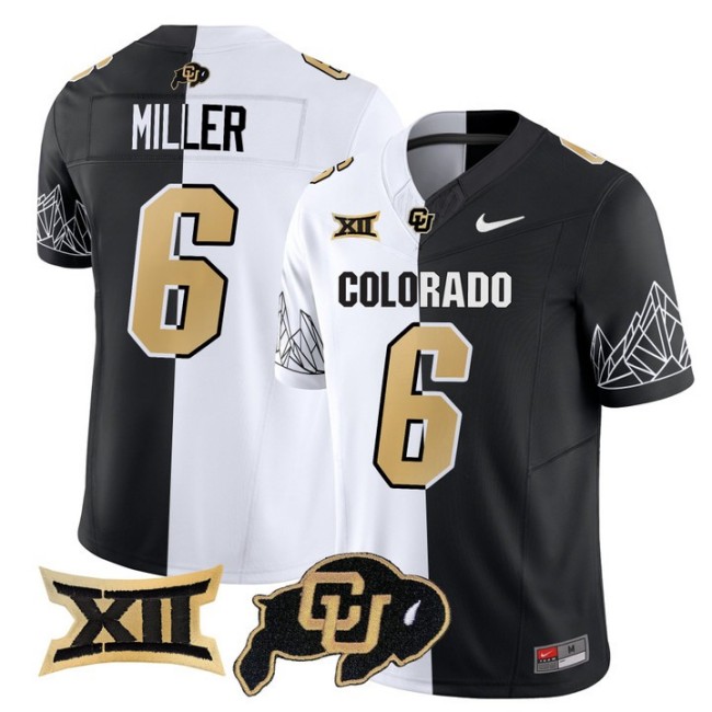 Men's Colorado Buffaloes #6 Drelon Miller White Black Nike 2025 Vapor FUSE Limited Jersey V2 - All Stitched