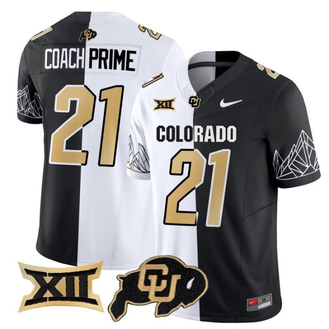 Men's Colorado Buffaloes #21 Coach Prime White Black Nike 2025 Vapor FUSE Limited Jersey V2 - All Stitched