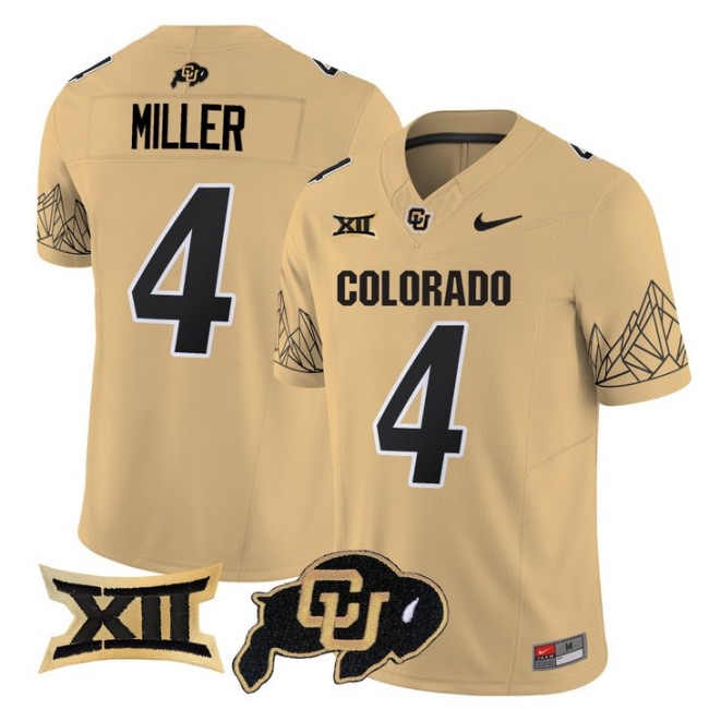 Men's Colorado Buffaloes #4 Omarion Miller Gold Nike 2025 Vapor FUSE Limited Jersey V2 - All Stitched