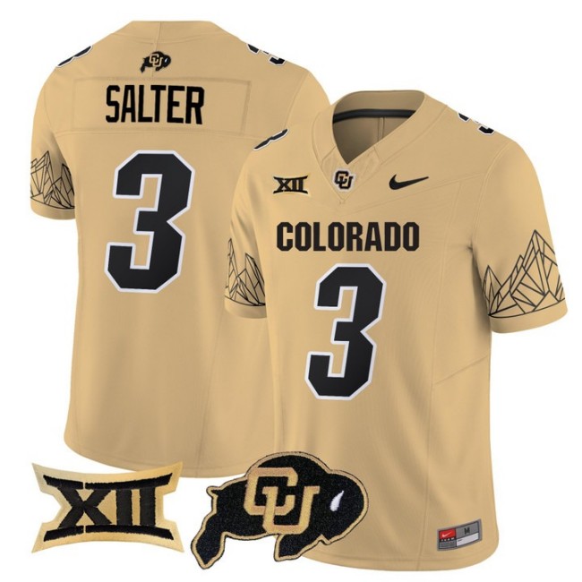 Men's Colorado Buffaloes #3 Kaidon Salter Gold Nike 2025 Vapor FUSE Limited Jersey V2 - All Stitched
