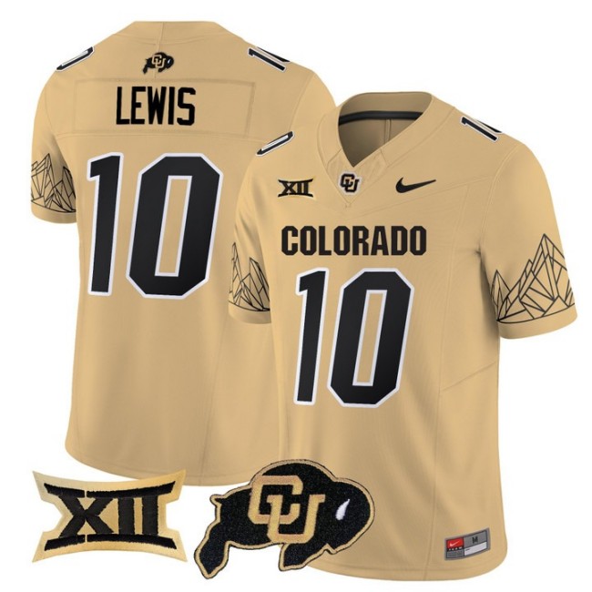 Men's Colorado Buffaloes #10 Julian Lewis Gold Nike 2025 Vapor FUSE Limited Jersey V2 - All Stitched
