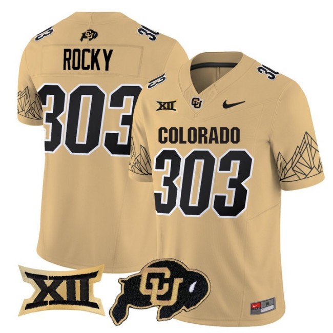 Men's Colorado Buffaloes 303 Rocky Gold Nike 2025 Vapor FUSE Limited Jersey V2 - All Stitched