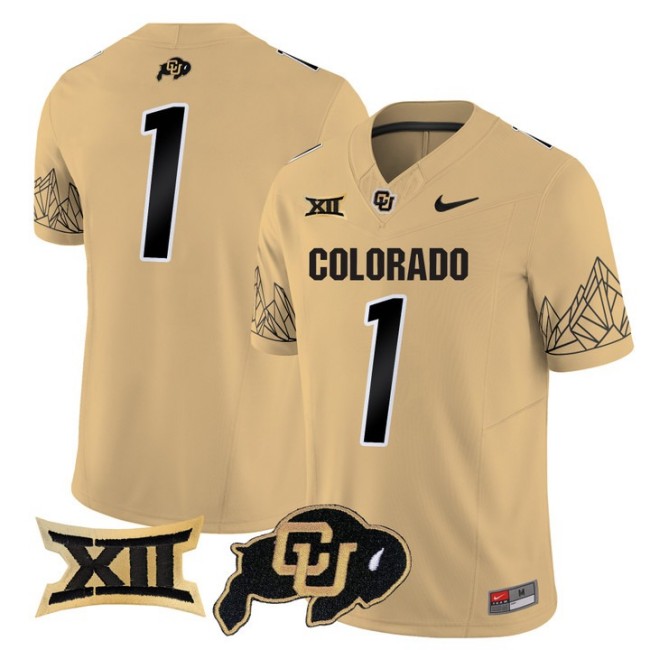 Men's Colorado Buffaloes #1 Gold Nike 2025 Vapor FUSE Limited Jersey V2 - All Stitched