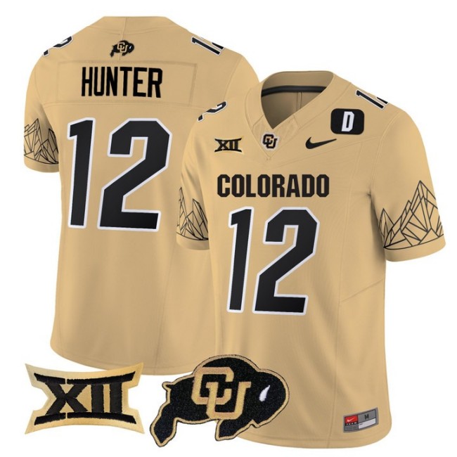 Men's Colorado Buffaloes #12 Travis Hunter Gold Nike 2025 Vapor FUSE Limited Jersey V2 - All Stitched