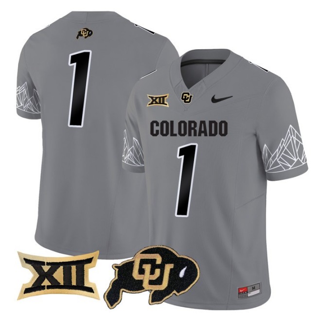 Men's Colorado Buffaloes #1 Grey Nike 2025 Vapor FUSE Limited Jersey V2 - All Stitched
