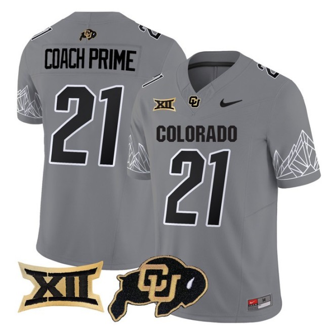 Men's Colorado Buffaloes #21 Coach Prime Grey Nike 2025 Vapor FUSE Limited Jersey V2 - All Stitched