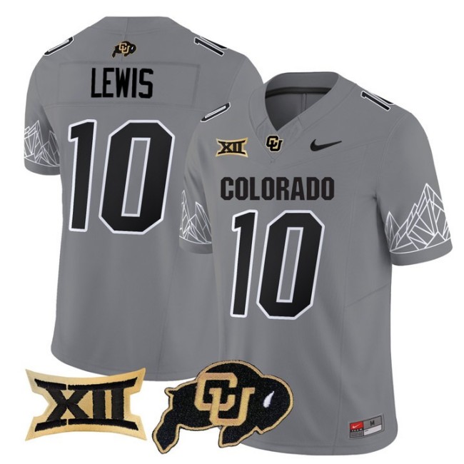 Men's Colorado Buffaloes #10 Julian Lewis Grey Nike 2025 Vapor FUSE Limited Jersey V2 - All Stitched