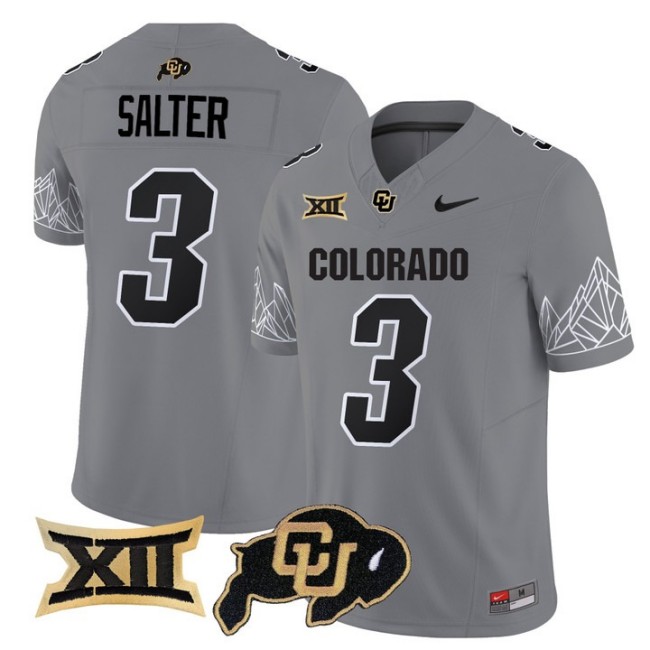 Men's Colorado Buffaloes #3 Kaidon Salter Grey Nike 2025 Vapor FUSE Limited Jersey V2 - All Stitched