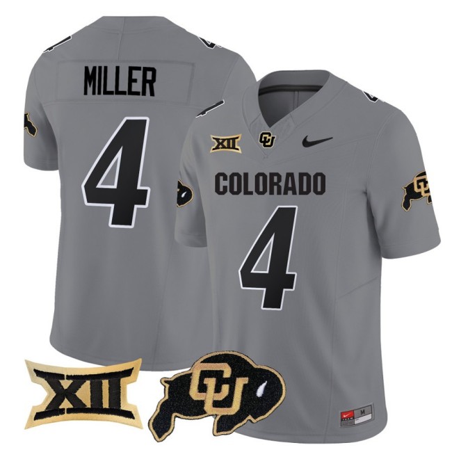 Men's Colorado Buffaloes #4 Omarion Miller Nike 2025 FUSE Limited Jersey - Grey