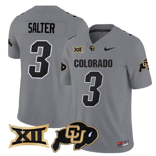 Men's Colorado Buffaloes #3 Kaidon Salter Nike 2025 FUSE Limited Jersey - Grey