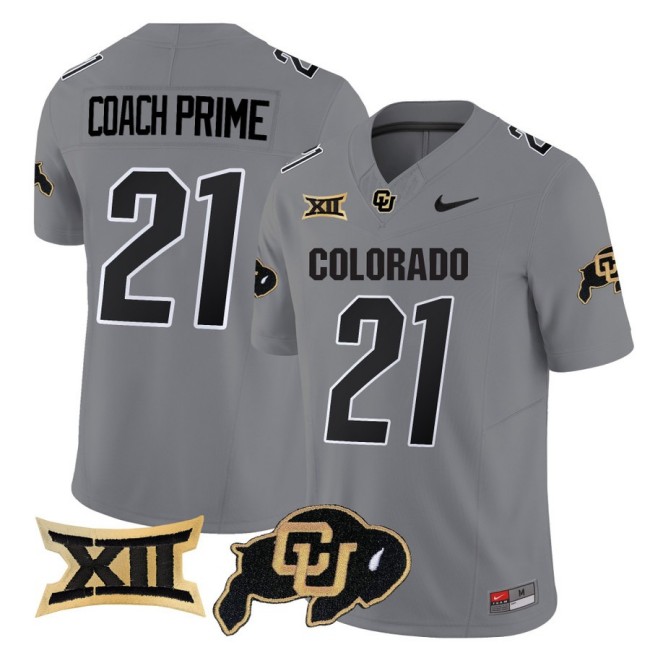 Men's Colorado Buffaloes #21 Coach Prime Nike 2025 FUSE Limited Jersey - Grey