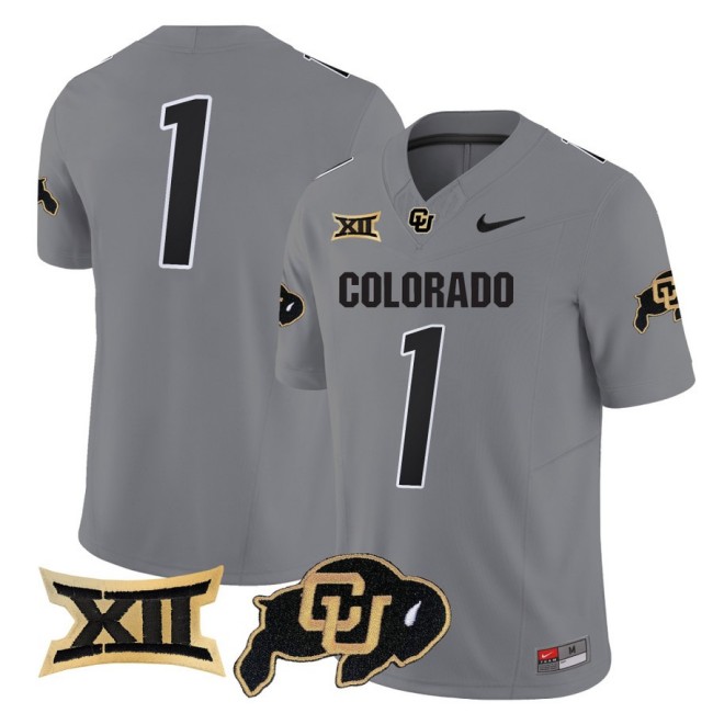 Men's Colorado Buffaloes #1 Nike 2025 FUSE Limited Jersey - Grey