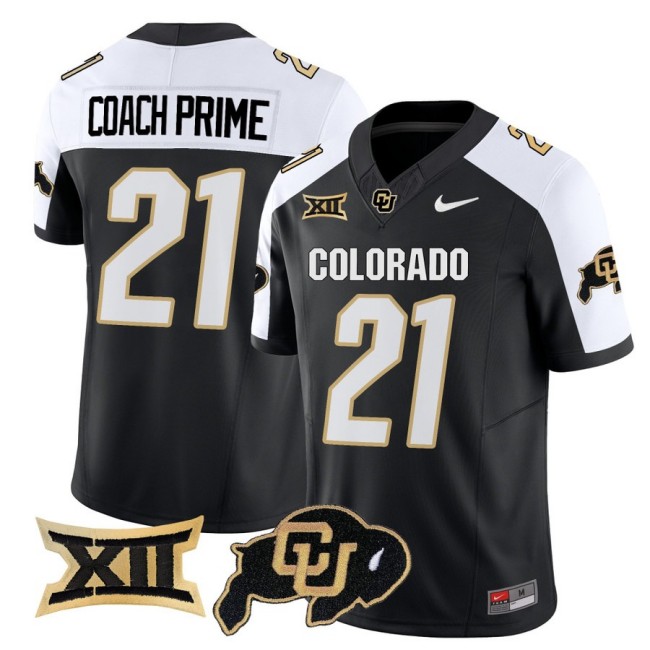 Men's Colorado Buffaloes #21 Coach Prime Nike 2025 FUSE Limited Jersey - Black White