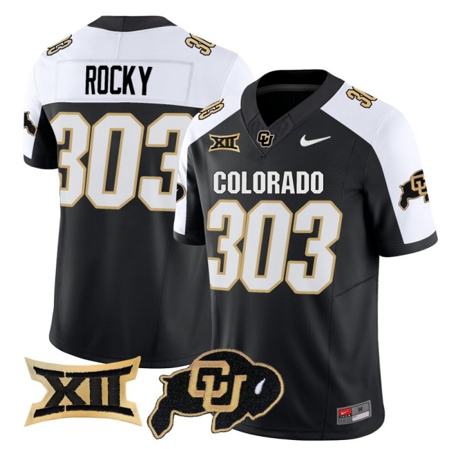 Men's Colorado Buffaloes Rocky 303 Nike 2025 FUSE Limited Jersey - Black White