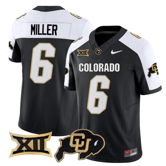 Men's Colorado Buffaloes #6 Drelon Miller Nike 2025 FUSE Limited Jersey - Black White
