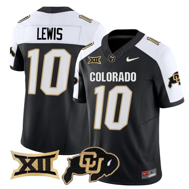 Men's Colorado Buffaloes #10 Julian Lewis Nike 2025 FUSE Limited Jersey - Black White