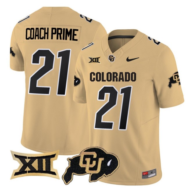 Men's Colorado Buffaloes #21 Coach Prime Nike 2025 FUSE Limited Jersey - Gold