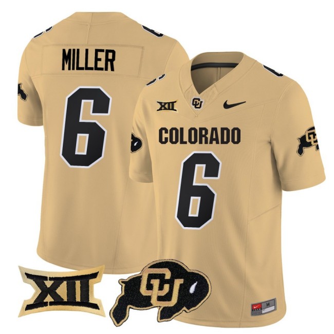 Men's Colorado Buffaloes #6 Drelon Miller Nike 2025 FUSE Limited Jersey - Gold