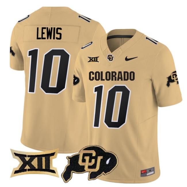 Men's Colorado Buffaloes #10 Julian Lewis Nike 2025 FUSE Limited Jersey - Gold