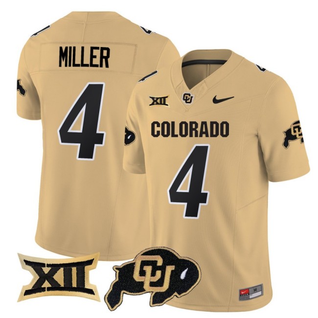 Men's Colorado Buffaloes #4 Omarion Miller Nike 2025 FUSE Limited Jersey - Gold