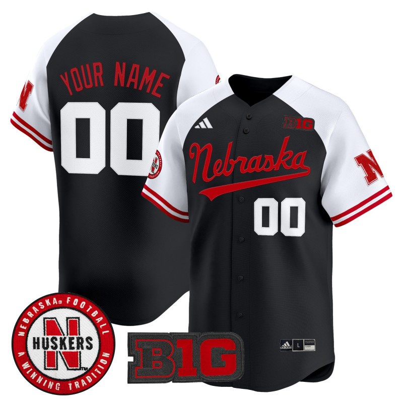Nebraska Cornhuskers Custom adidas 2025 Vapor Stitched Baseball Jersey - Black White