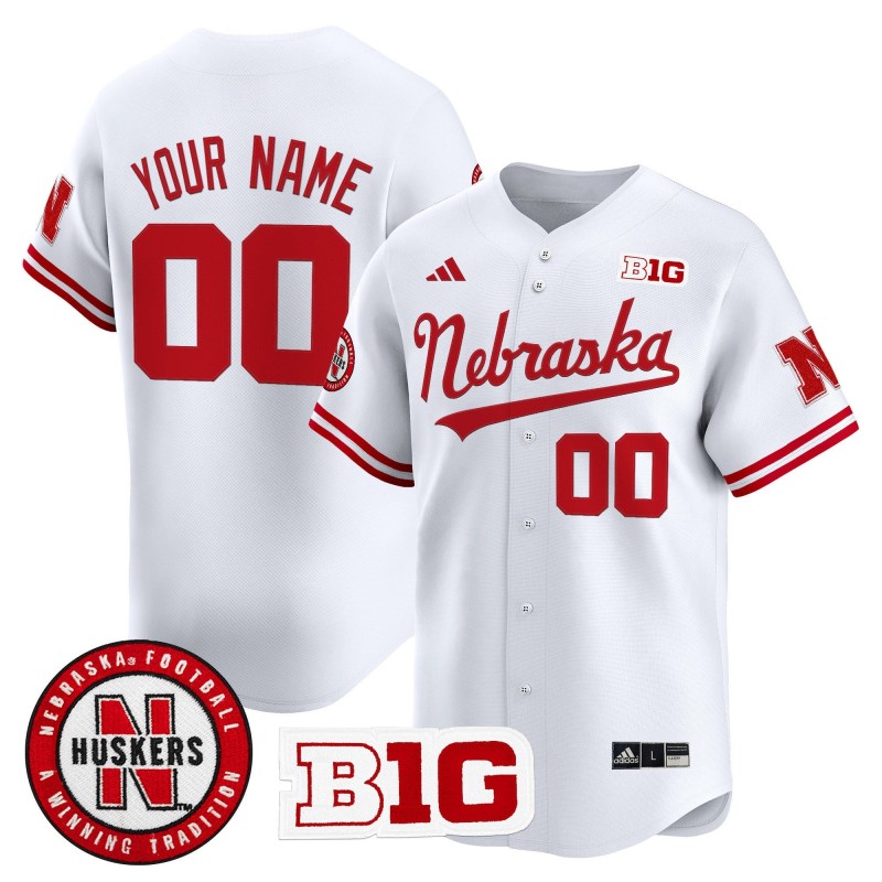Nebraska Cornhuskers Custom adidas 2025 Vapor Stitched Baseball Jersey - White