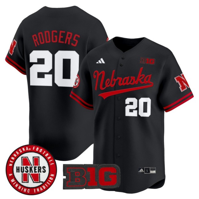 Men's Nebraska Huskers #20 Johnny Rodgers 2025 Vapor Baseball Jersey - Black