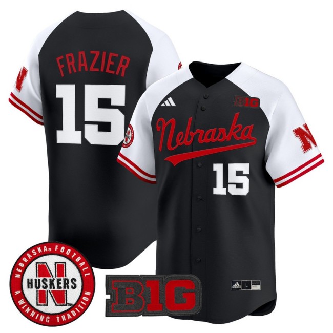 Men's Nebraska Huskers #15 Tommie Frazier 2025 Vapor Baseball Jersey - Black White