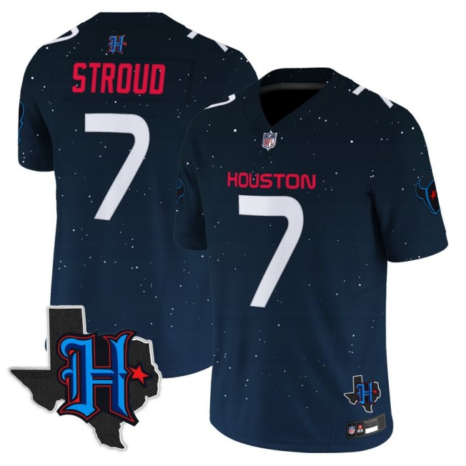 Men's Houston Texans #7 C.J. Stroud 'Space City Edition' Vapor Limited Stitched Football Jersey Navy