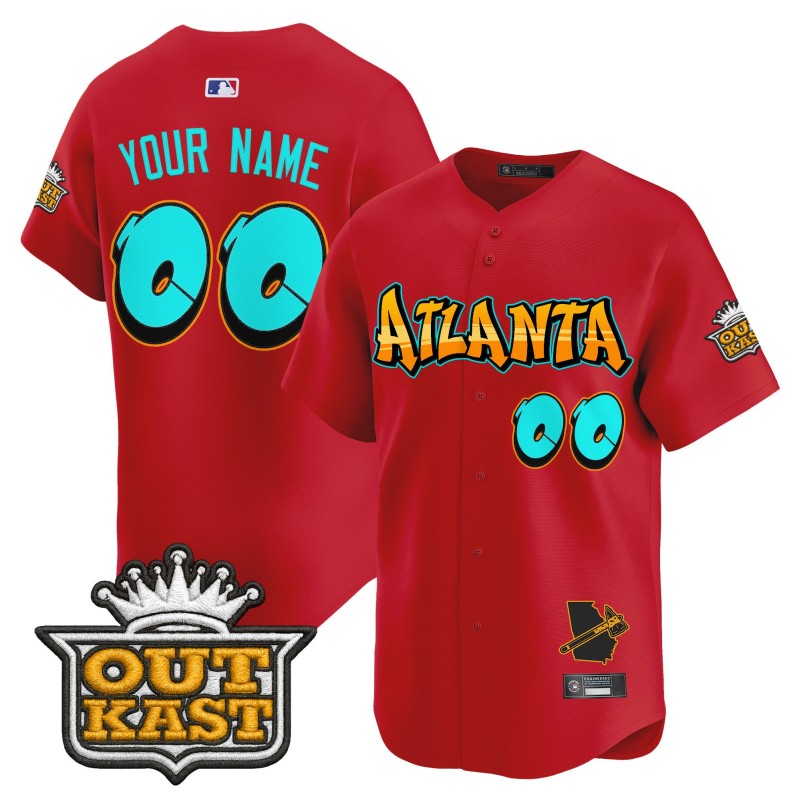 Atlanta Braves Custom 'Graffiti A-Town Edition' Red Vapor Premier Limited Stitched Baseball Jersey