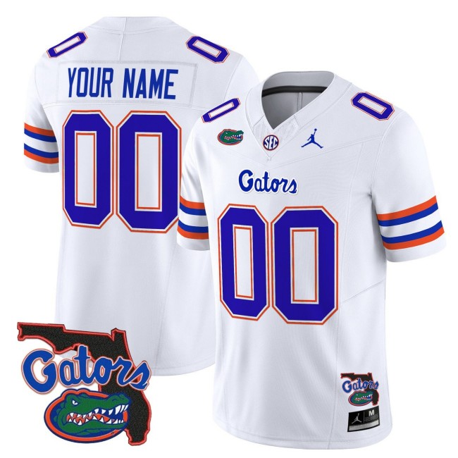 All Gender Florida Gators Custom White 2025 F.U.S.E. Florida Patch Vapor Limited Stitched Football Jersey