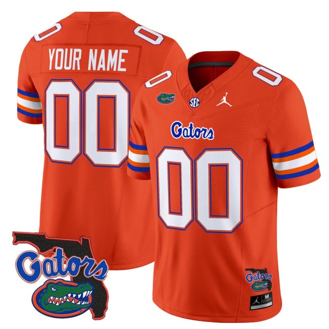 All Gender Florida Gators Custom Orange 2025 F.U.S.E. Florida Patch Vapor Limited Stitched Football Jersey
