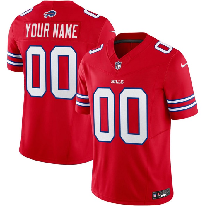 Women's Nike Buffalo Bills Custom Red 2025 F.U.S.E. Vapor Limited Stitched Football Jersey