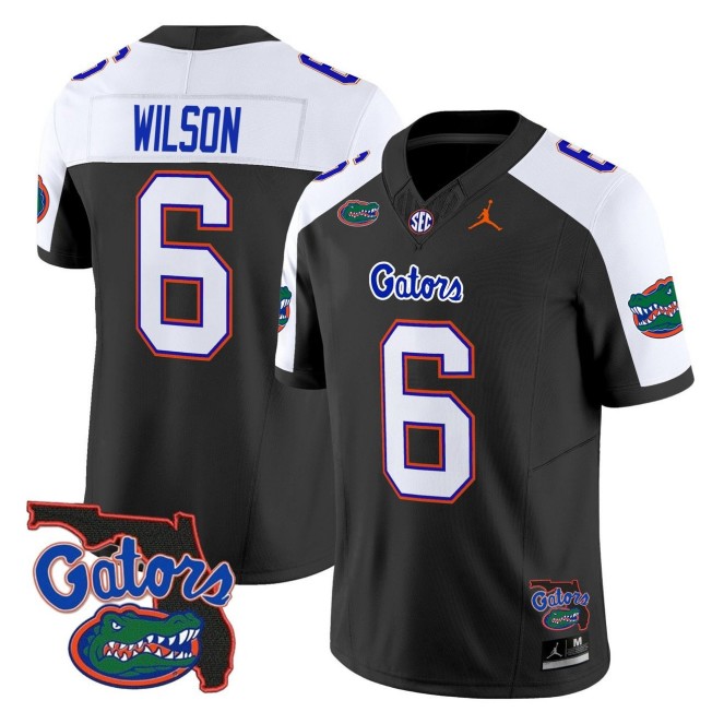 Men's Florida Gators #6 Dallas Wilson 2025 FUSE Vapor Limited Jordan Brand NCAA Football Jersey Black Alternate - Florida Patch