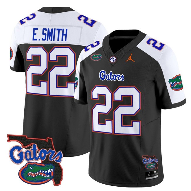 Men's Florida Gators #22 Emmitt Smith 2025 FUSE Vapor Limited Jordan Brand NCAA Football Jersey Black Alternate - Florida Patch