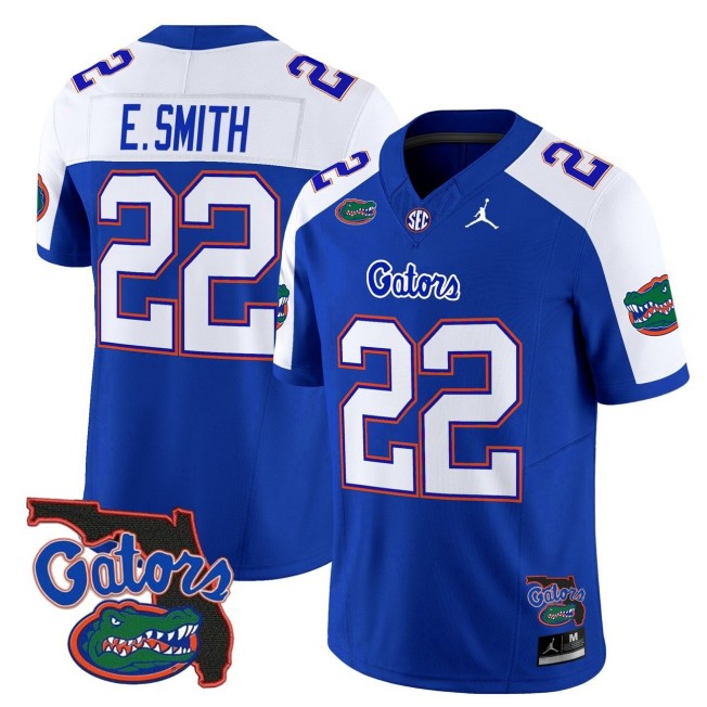 Men's Florida Gators #22 Emmitt Smith 2025 FUSE Vapor Limited Jordan Brand SEC Football Jersey Royal Alternate - Florida Patch